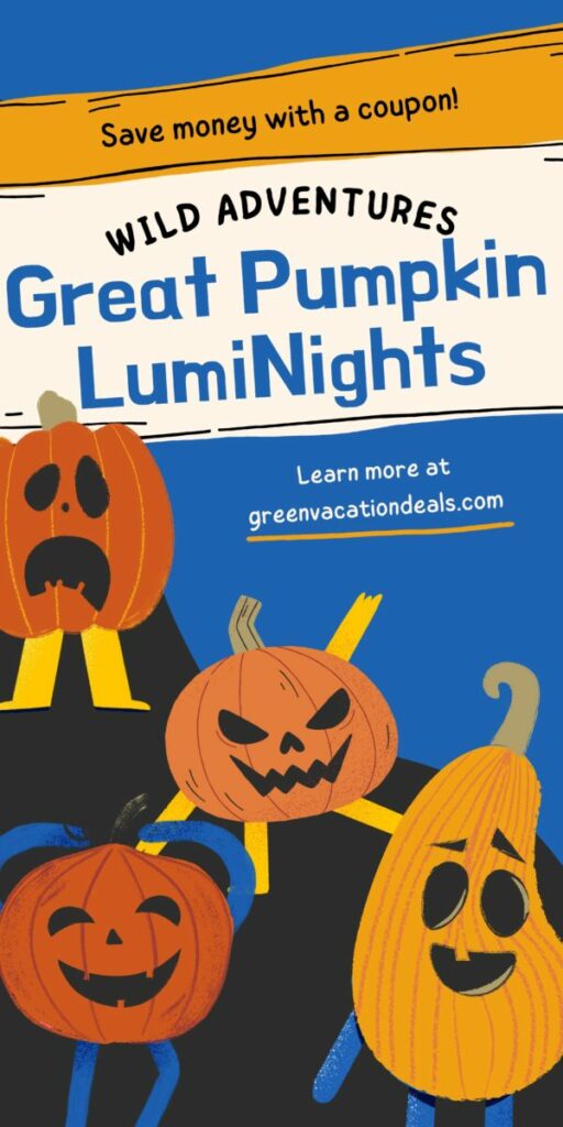 Great Pumpkin LumiNights Wild Adventures Discount Tickets Green